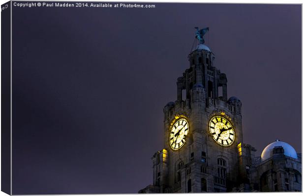Top of the Liver Building tower Canvas Print by Paul Madden