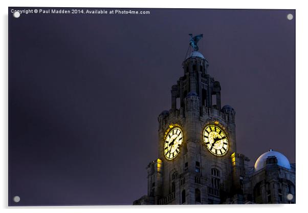 Top of the Liver Building tower Acrylic by Paul Madden