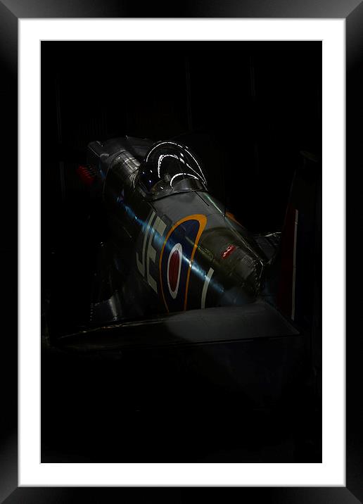 Spitfire in the Shadows  Framed Mounted Print by Jason Green