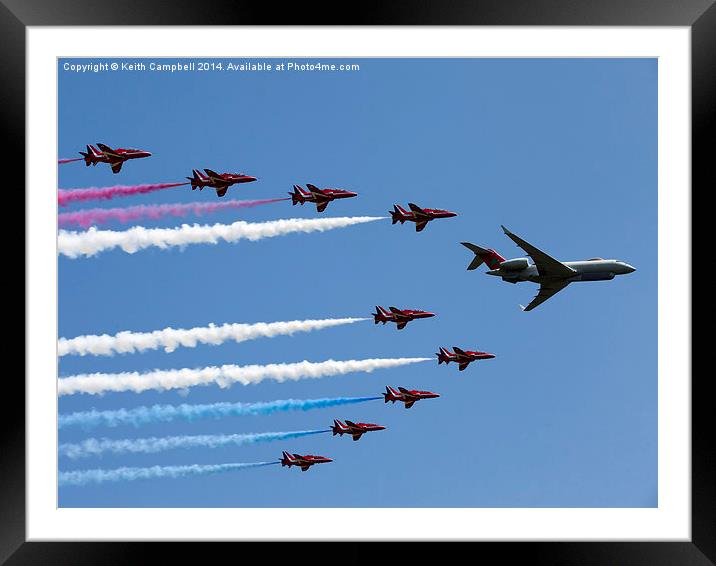  RAF Sentinel and Red Arrows Framed Mounted Print by Keith Campbell
