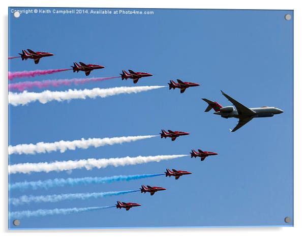  RAF Sentinel and Red Arrows Acrylic by Keith Campbell