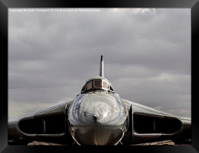  AVRO Vulcan XH558 at Doncaster Framed Print by Keith Campbell