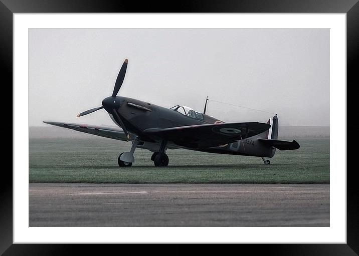 Spitfire P9374 Framed Mounted Print by Jason Green