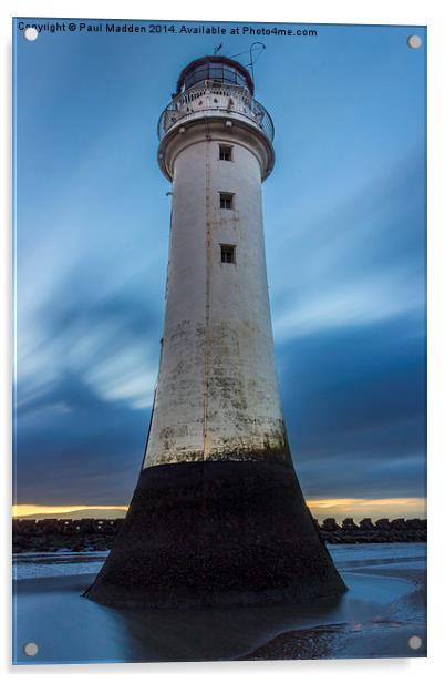 New Brighton Lighthouse Acrylic by Paul Madden