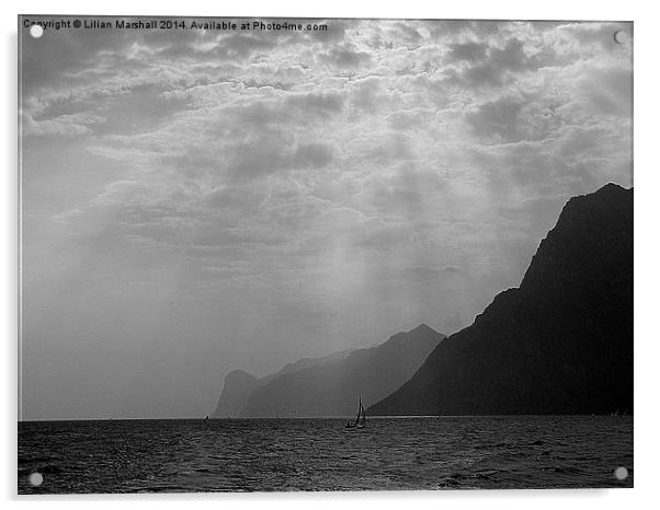 Rays over Lake Garda Acrylic by Lilian Marshall