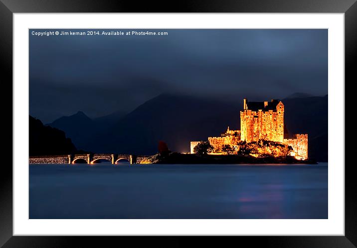  Eilean Donan Castle. At Night. Framed Mounted Print by Jim kernan