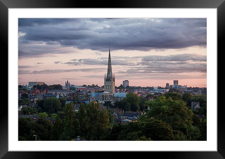 Twilight over Norwich Framed Mounted Print by Rus Ki