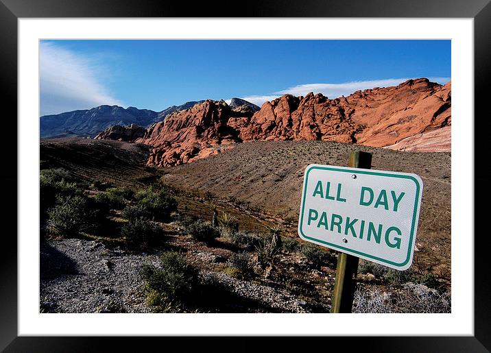 All Day Parking in the Canyon Framed Mounted Print by Jason Kerner