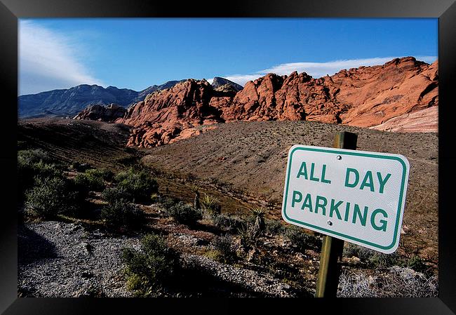 All Day Parking in the Canyon Framed Print by Jason Kerner