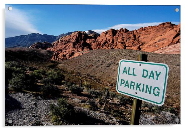 All Day Parking in the Canyon Acrylic by Jason Kerner
