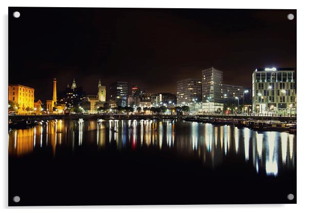  Liverpool Skyline  Acrylic by Wayne Molyneux