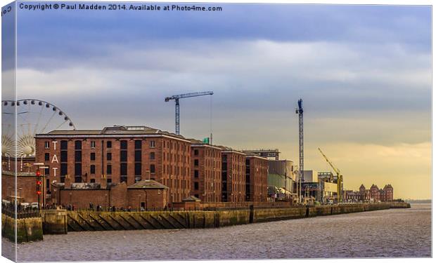 Albert Dock from the River Mersey Canvas Print by Paul Madden