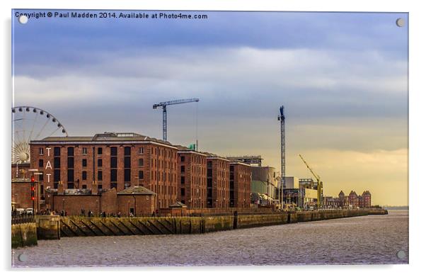 Albert Dock from the River Mersey Acrylic by Paul Madden