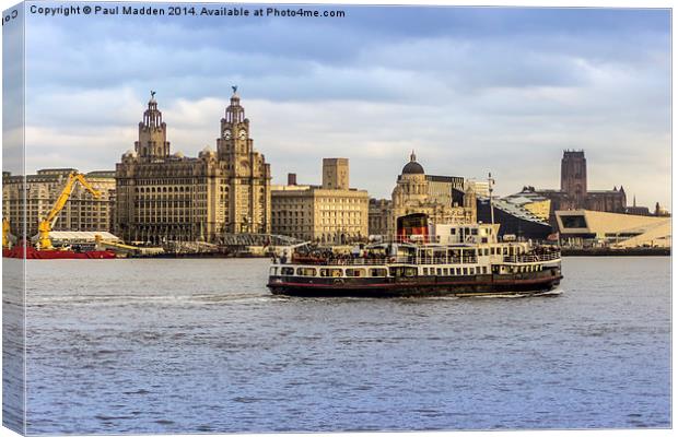 Ferry cross the Mersey Canvas Print by Paul Madden