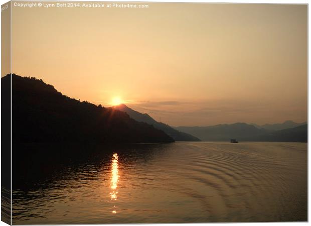  Sunset on the Yangtze River China Canvas Print by Lynn Bolt