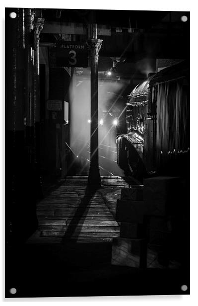  The Night Train Awaits Acrylic by Jason Kerner