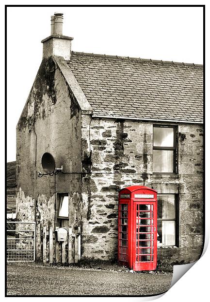 Telephone Box, Yell. Print by Heather Newton