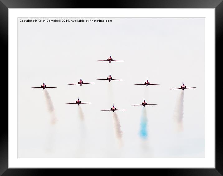  Red Arrows - Red, White and a little Blue... Framed Mounted Print by Keith Campbell