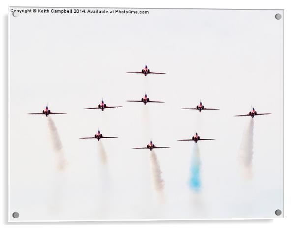 Red Arrows - Red, White and a little Blue... Acrylic by Keith Campbell