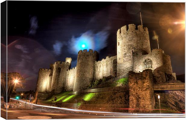  Conwy Castle At Night Canvas Print by David Bretnall