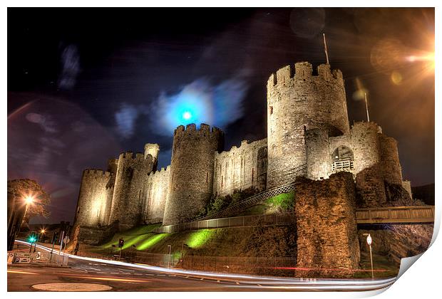  Conwy Castle At Night Print by David Bretnall