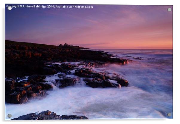  Dunstanburgh on the Rocks Acrylic by Andrew Baldridge