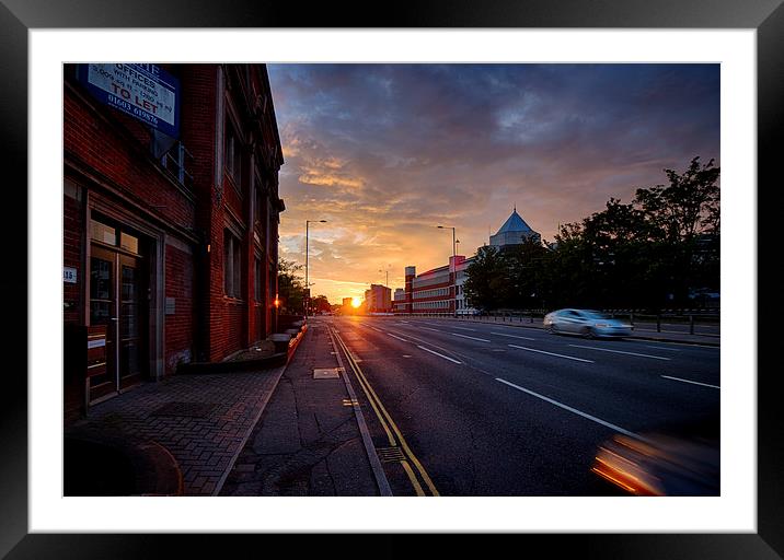 Radiant Sunset Over Queen's Road Framed Mounted Print by Rus Ki