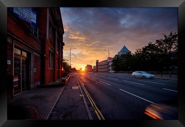 Radiant Sunset Over Queen's Road Framed Print by Rus Ki