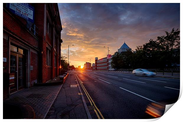 Radiant Sunset Over Queen's Road Print by Rus Ki