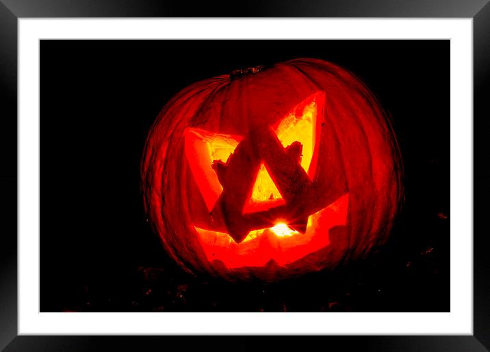 Halloween Pumpkin Framed Mounted Print by Steve Purnell