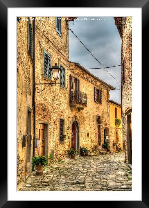   Tuscany  Alleyway  Framed Mounted Print by William Duggan