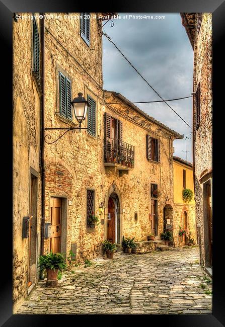   Tuscany  Alleyway  Framed Print by William Duggan