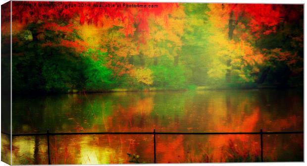  Autumn Beauty    pond In Hampstead-heath london u Canvas Print by Heaven's Gift xxx68