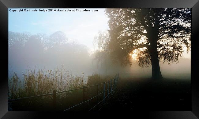  misty morning sunrise over pond  in Hampstead - h Framed Print by Heaven's Gift xxx68
