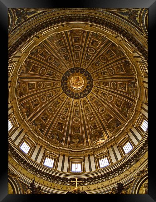The Dome of St Peter Cathedral - Vatican Framed Print by Abdul Kadir Audah
