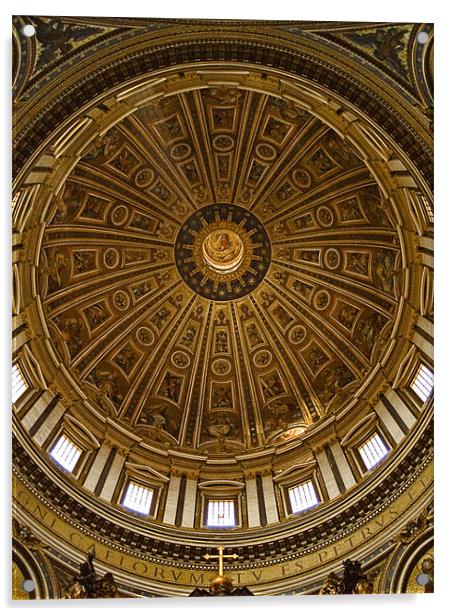 The Dome of St Peter Cathedral - Vatican Acrylic by Abdul Kadir Audah