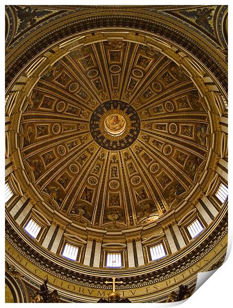 The Dome of St Peter Cathedral - Vatican Print by Abdul Kadir Audah
