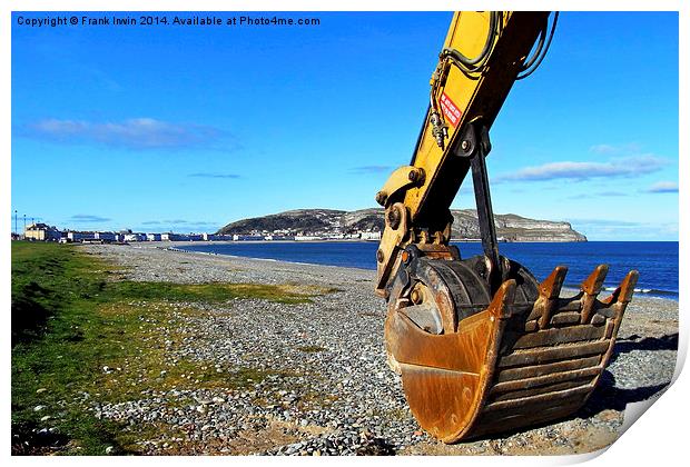  A 'Caterpillar' excavator resting its bucket on t Print by Frank Irwin