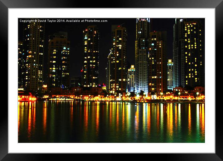  Dubai Cityscape Framed Mounted Print by David Taylor