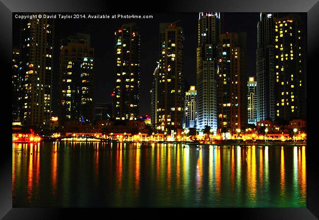  Dubai Cityscape Framed Print by David Taylor