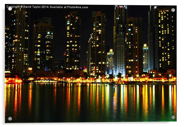  Dubai Cityscape Acrylic by David Taylor