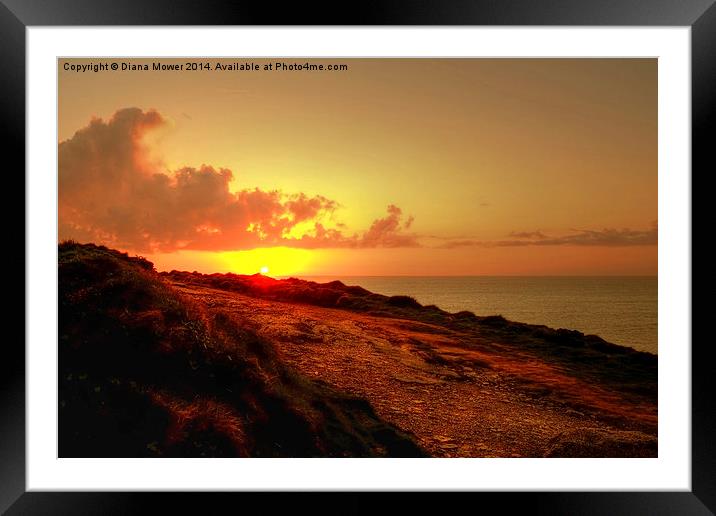  Newquay Sunset Framed Mounted Print by Diana Mower