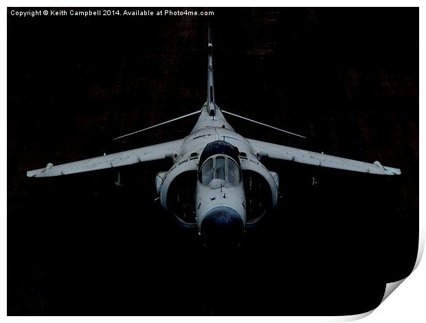  Royal Navy Sea Harrier ZD610 Print by Keith Campbell