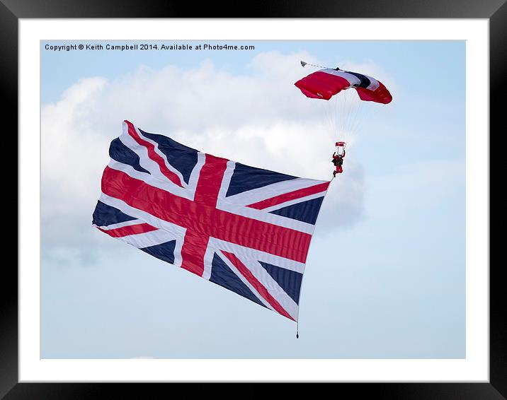 Red Devils Parachute Team - Patriotic Framed Mounted Print by Keith Campbell
