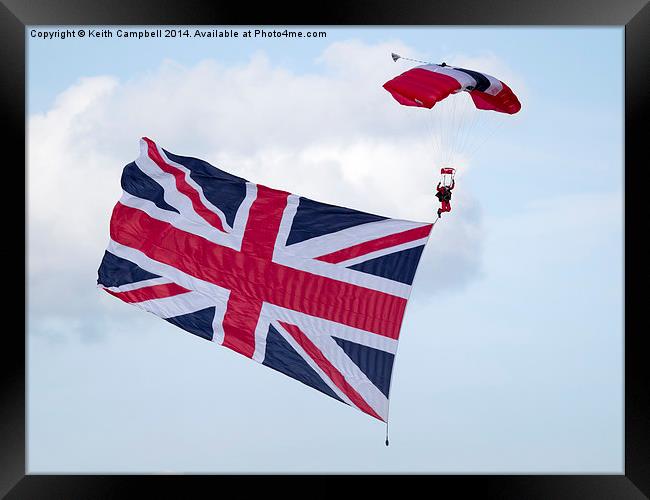 Red Devils Parachute Team - Patriotic Framed Print by Keith Campbell