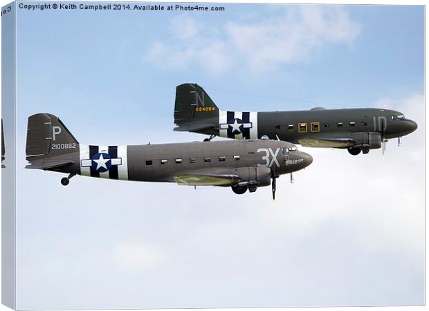 C-47B Skytrain D-day formation Canvas Print by Keith Campbell