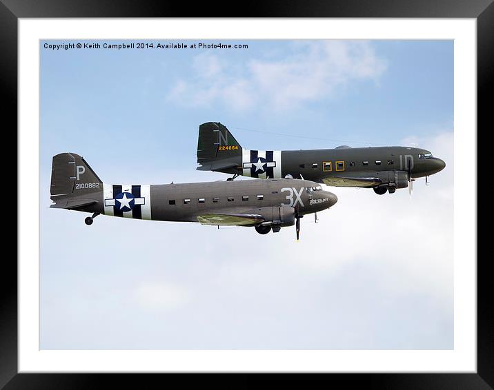 C-47B Skytrain D-day formation Framed Mounted Print by Keith Campbell