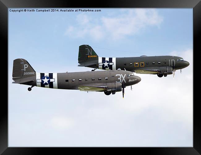 C-47B Skytrain D-day formation Framed Print by Keith Campbell