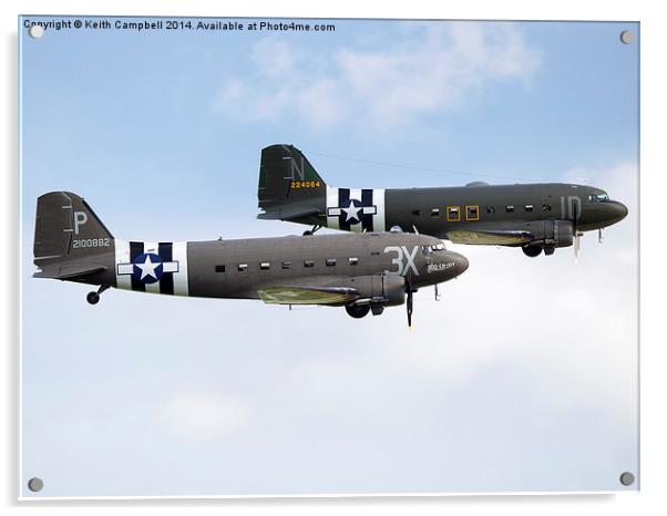 C-47B Skytrain D-day formation Acrylic by Keith Campbell