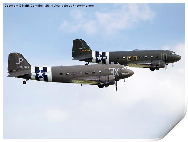C-47B Skytrain D-day formation Print by Keith Campbell